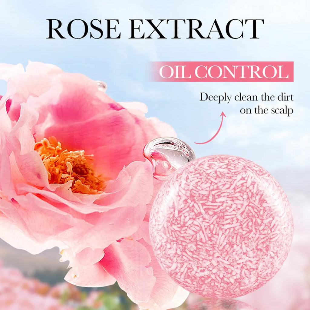 Rose Fragrance Shampoo Soap, Plant Essential Oil Soap, Deep Cleansing, Oil Control, Moisturizing Hair Care Shampoo Stick