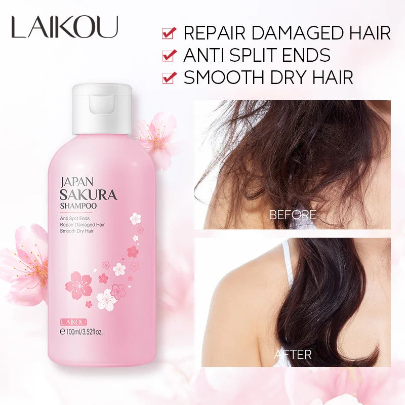 LAIKOU Japan Sakura Shampoo/Conditioner Repair Damaged Hair Moisturizing Nourishing Oil Control Hair Cleansing Care