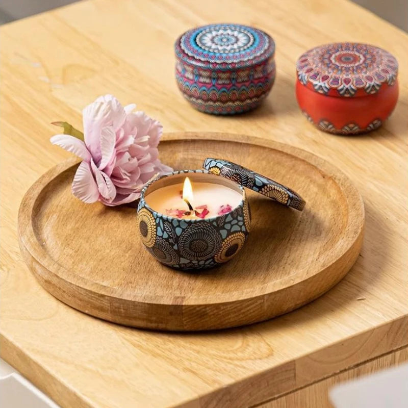 Retro Flowers Natural Scented Candles Scented Dried Flower Aromatherapy Candle Birthday Candle Votive Candles Wedding Decoration