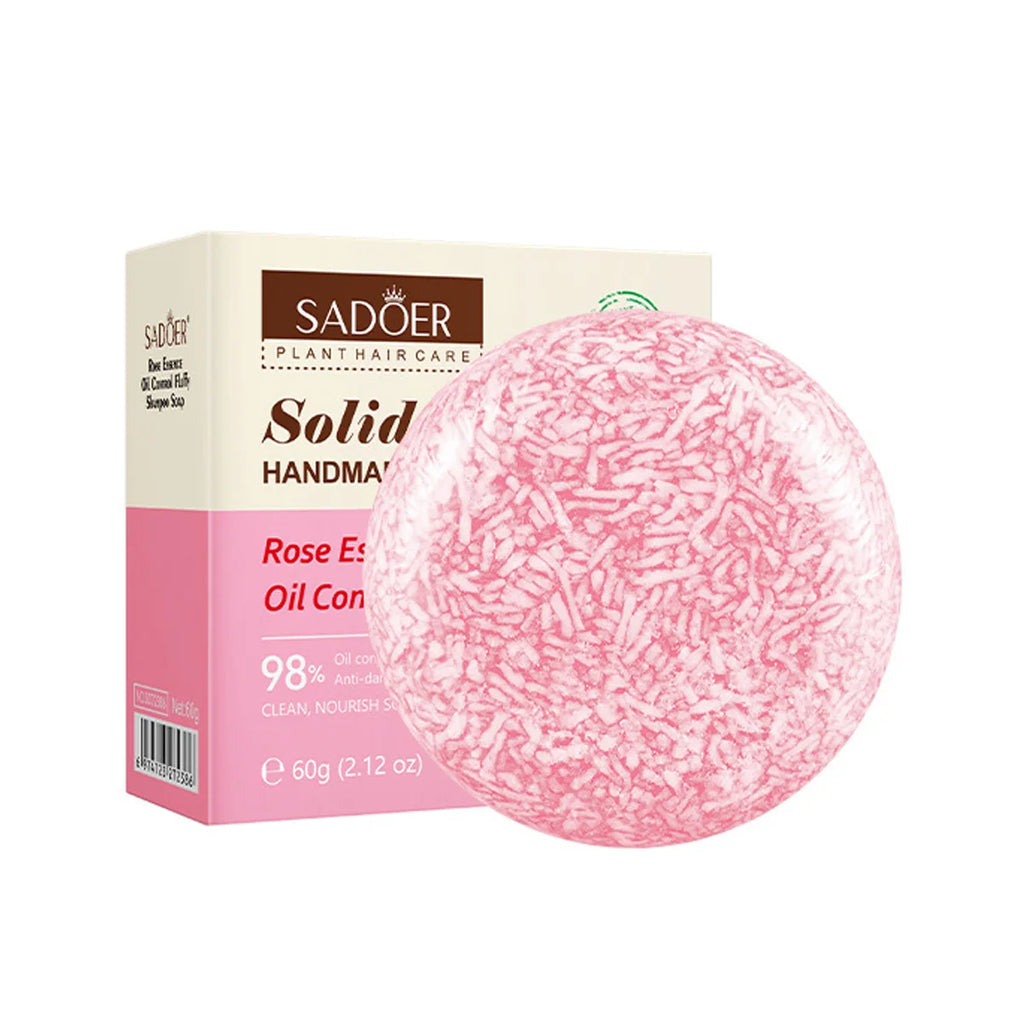Rose Fragrance Shampoo Soap, Plant Essential Oil Soap, Deep Cleansing, Oil Control, Moisturizing Hair Care Shampoo Stick