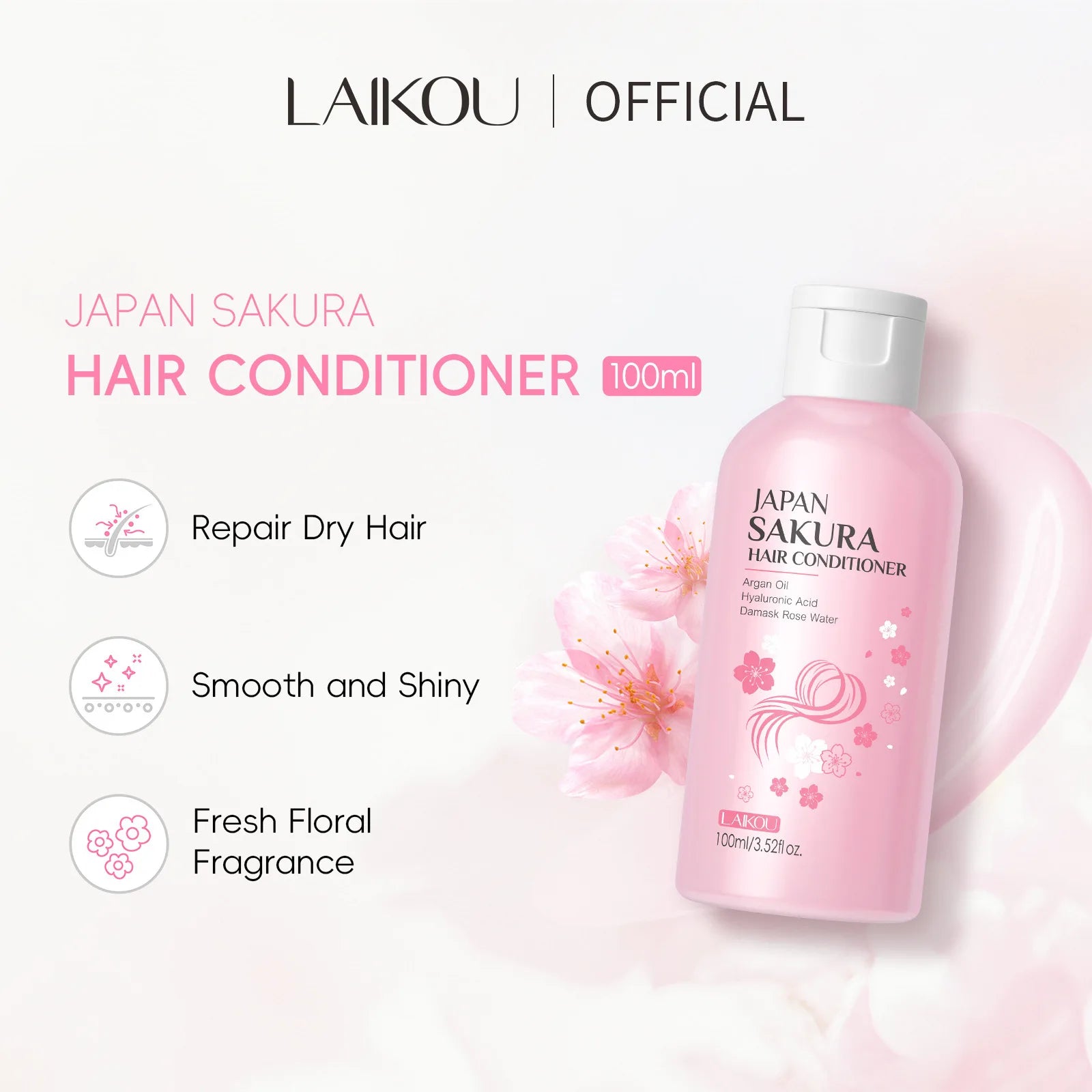 LAIKOU Japan Sakura Shampoo/Conditioner Repair Damaged Hair Moisturizing Nourishing Oil Control Hair Cleansing Care