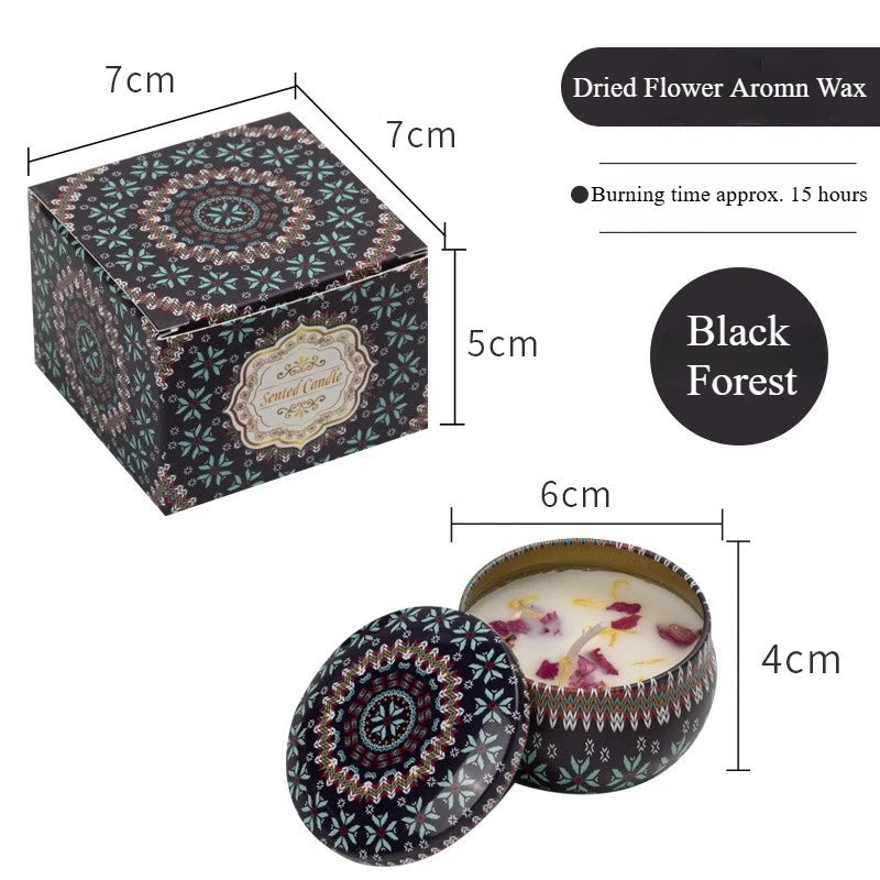 Retro Flowers Natural Scented Candles Scented Dried Flower Aromatherapy Candle Birthday Candle Votive Candles Wedding Decoration
