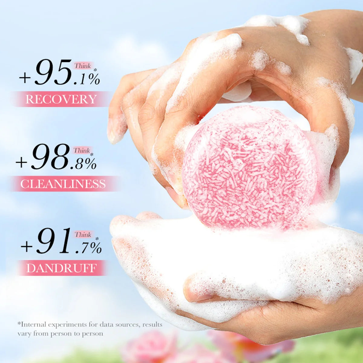 Rose Fragrance Shampoo Soap, Plant Essential Oil Soap, Deep Cleansing, Oil Control, Moisturizing Hair Care Shampoo Stick