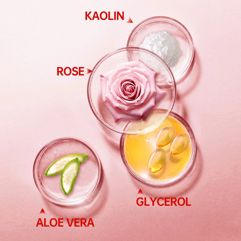 5g/0.18oz*10 Rose Cleansing Mud Mask Deep Cleansing, Moisturizing, Nourishing, Brightening Skin