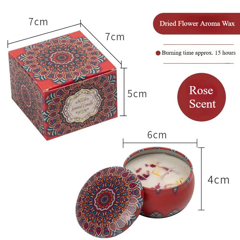 Retro Flowers Natural Scented Candles Scented Dried Flower Aromatherapy Candle Birthday Candle Votive Candles Wedding Decoration