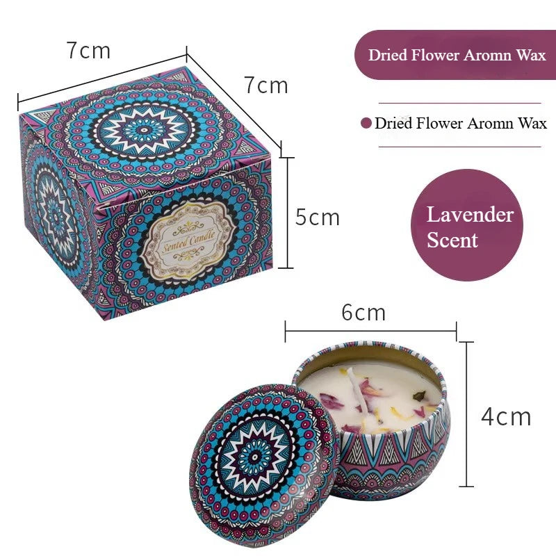 Retro Flowers Natural Scented Candles Scented Dried Flower Aromatherapy Candle Birthday Candle Votive Candles Wedding Decoration