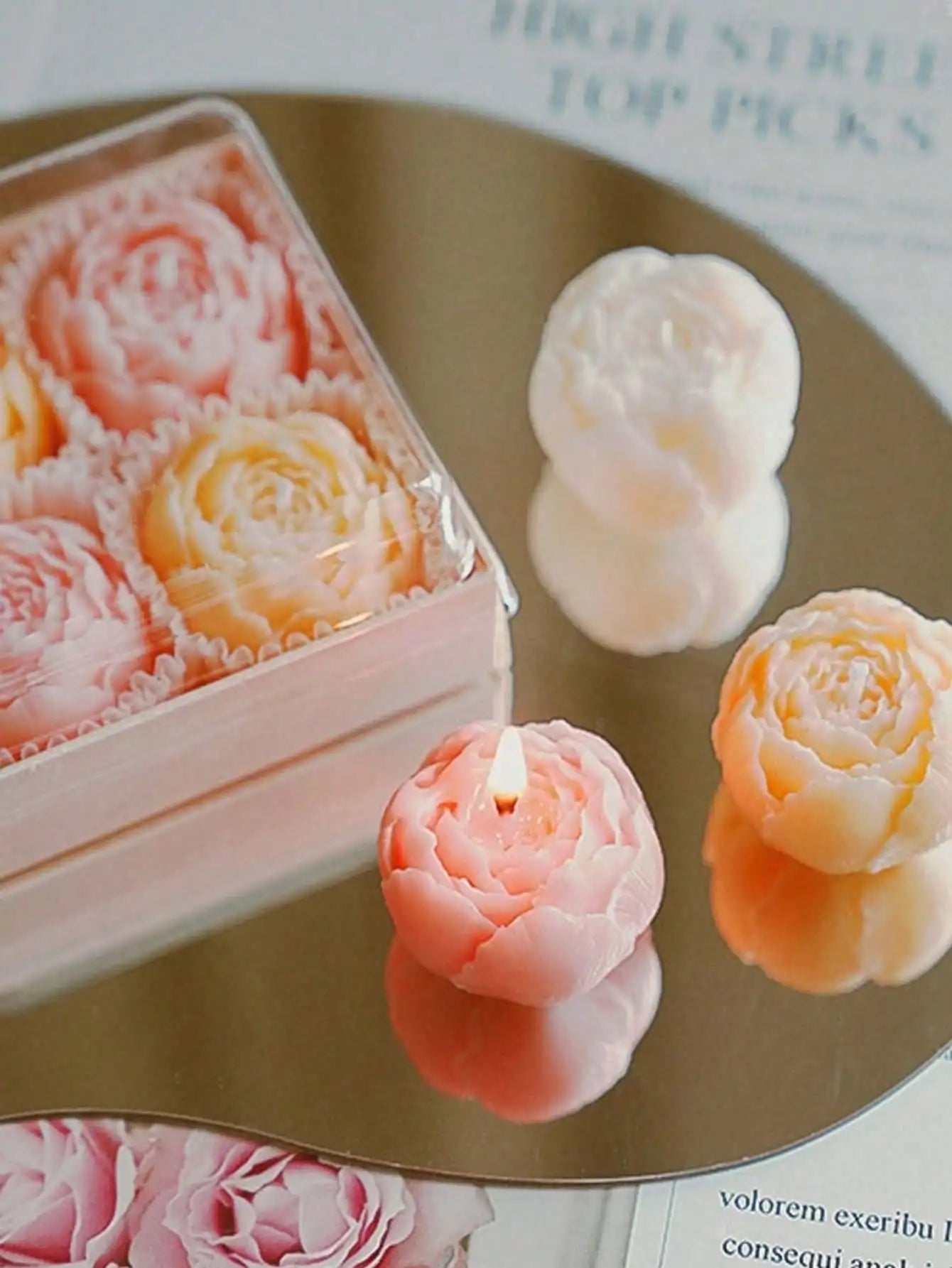 4pcs/Set Hand Made Rose Fragrance, Scented Candles, Hand Made Bouquet Candles,Home Decoration, Suitable For Valentine's Day Gift
