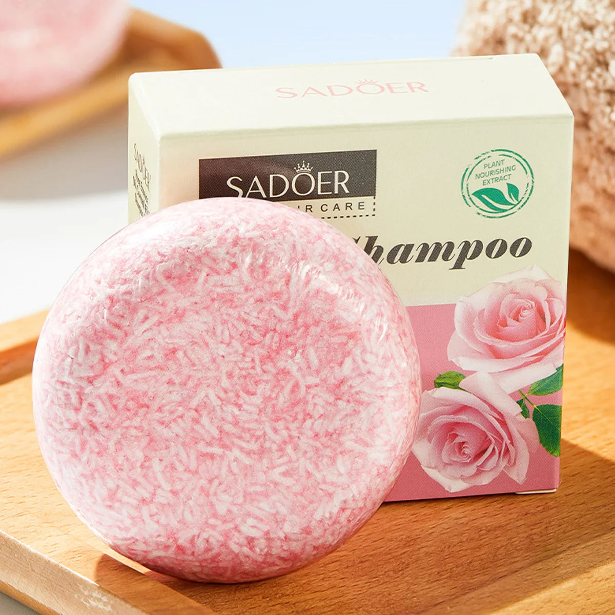 Rose Fragrance Shampoo Soap, Plant Essential Oil Soap, Deep Cleansing, Oil Control, Moisturizing Hair Care Shampoo Stick